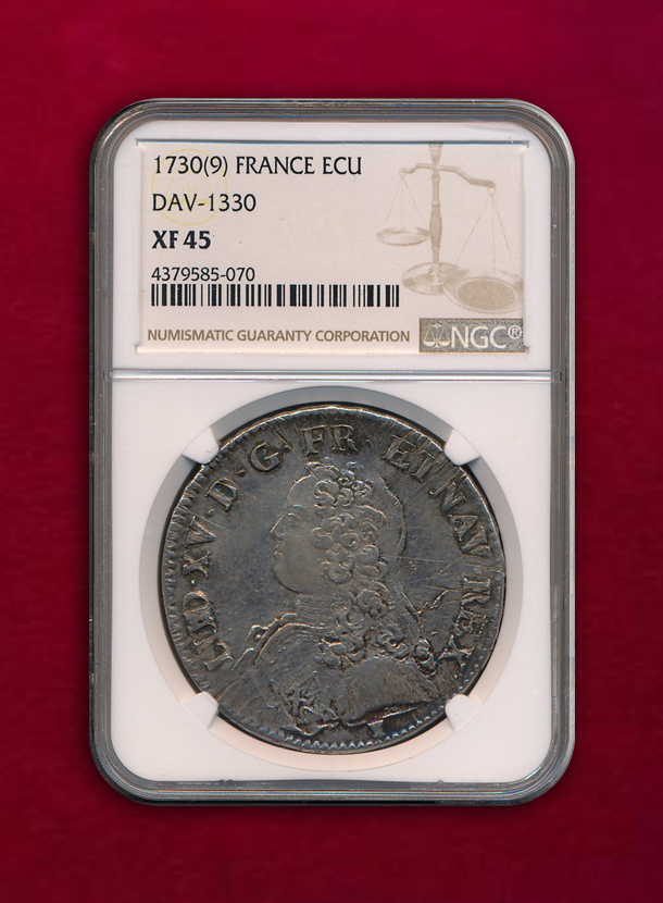 【フランス】Ecu  1730  ルイ15世  レンヌ