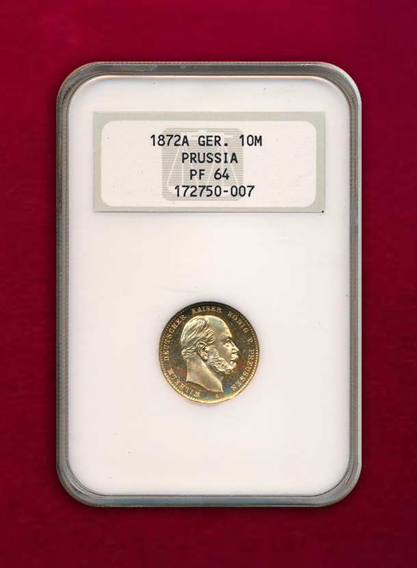 【ドイツ・プロイセン】10 Mark  1872-A  ヴィルヘルム1世