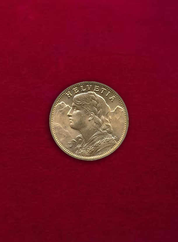 【スイス】20 Francs  1910-B