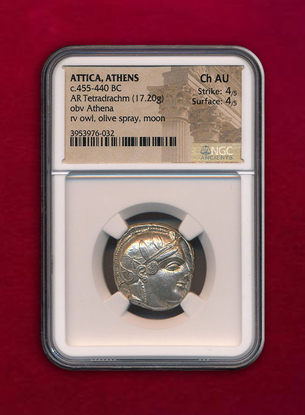 【アッティカ・アテネ】Tetradrachm c.455-440 BC