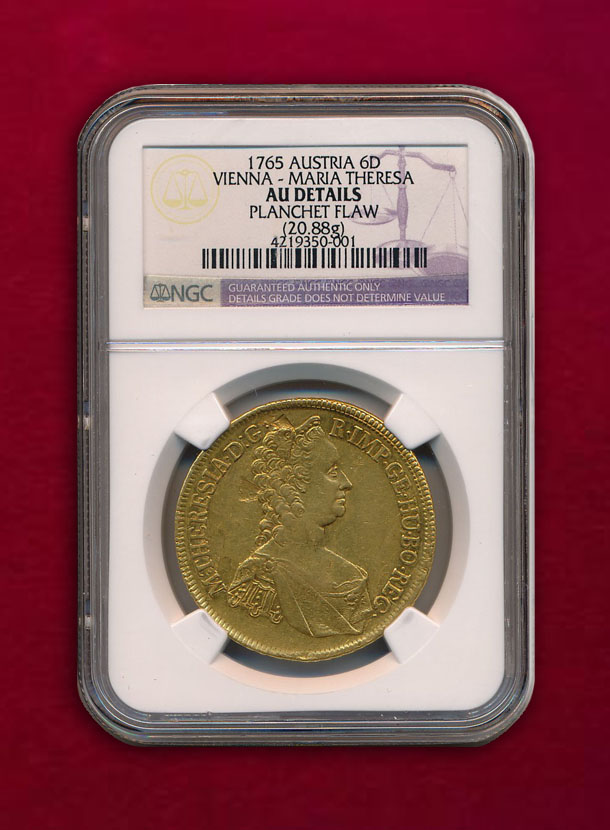 【神聖ローマ帝国】6 Ducats 1765 マリア・テレジア