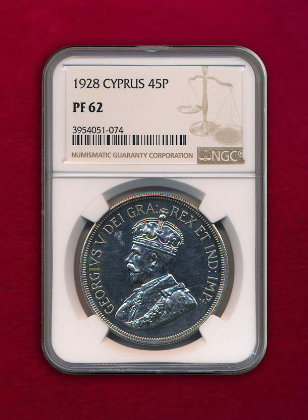 【キプロス】45 Piastres 1928 ジョージ5世