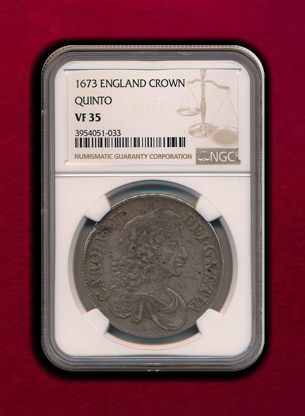 【イギリス】Crown 1673 QUINTO チャールズ2世