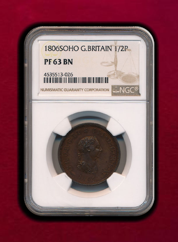 【イギリス】1/2 Penny 1806 ジョージ3世