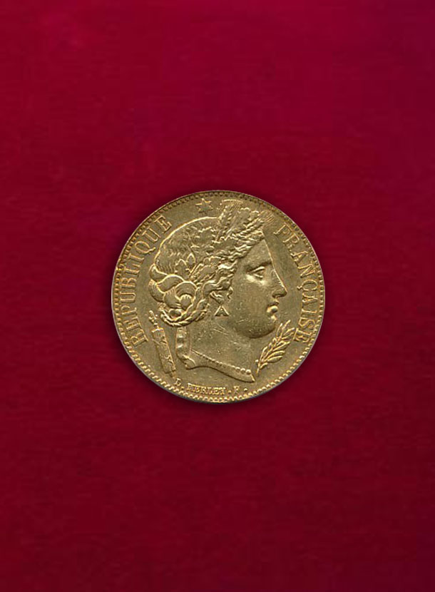 【フランス】20 Francs 1851-A セレス