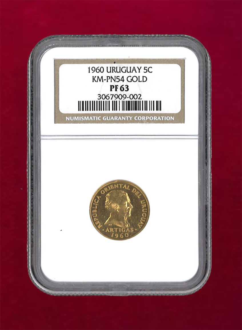 【ウルグアイ】5C　1960　NGC PF63
