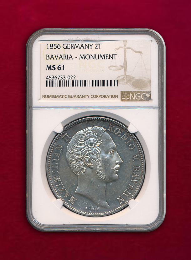 【ドイツ・バイエルン】2 Thaler　1856