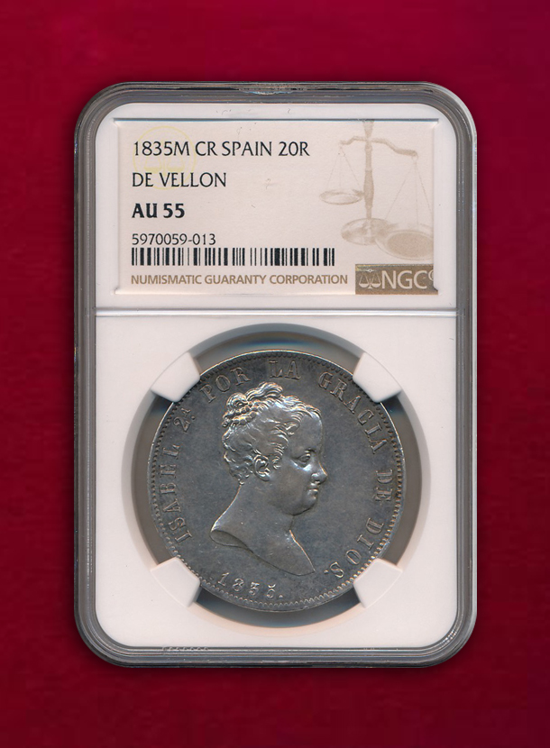 【スペイン】20 Reales　1835　イサベラ2世