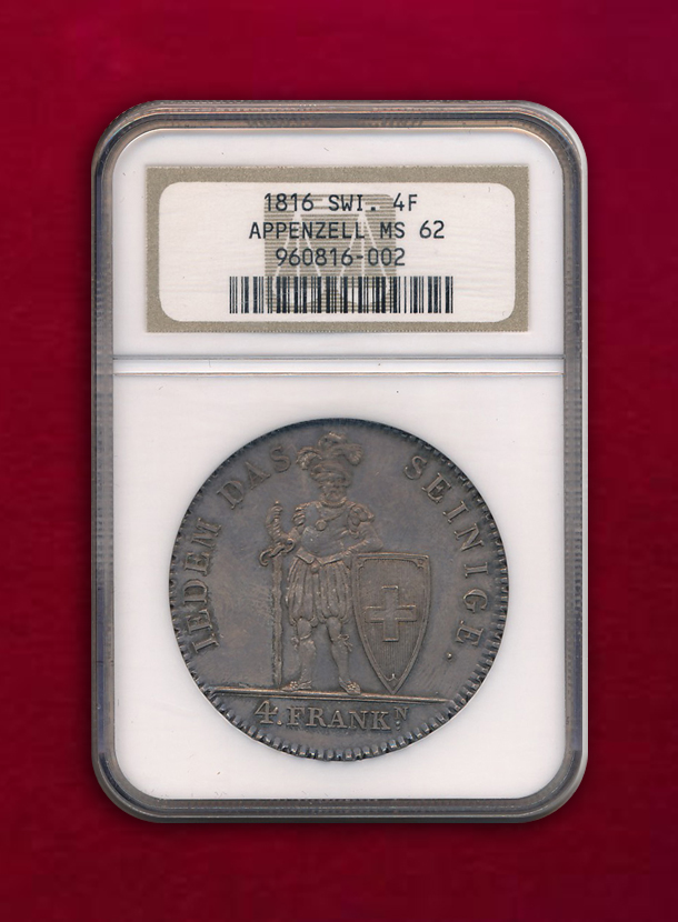【スイス・アッペンツェル】4 Franken　1816